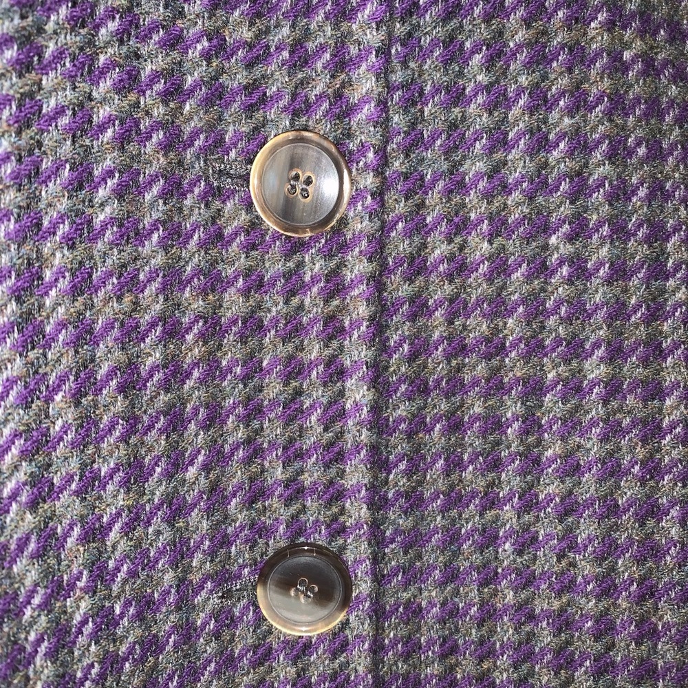 Luciano Barbera Made In Italy Wool Houndstooth Blazer Size  IT 46/ US 10 - Picture 5 of 9